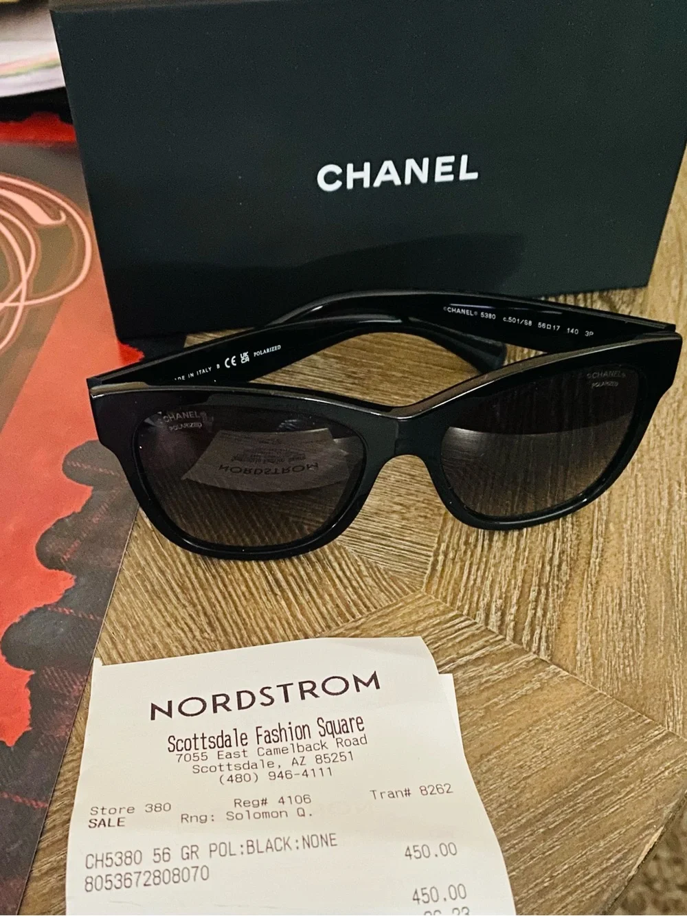 CHANEL Polarized 5380 SQUARE SUNGLASSES - Picture 4 of 7